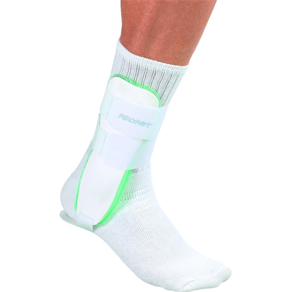 Mueller Aircast Sport Ankle Support Brace - White/Green - Forza Sports