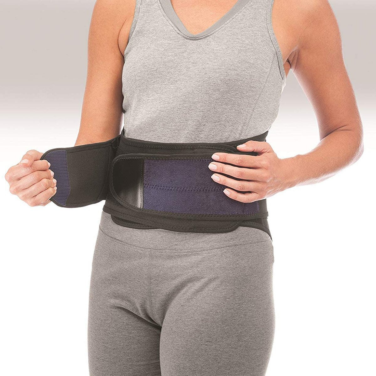 Mueller Plus Size Adjustable Back Brace w/Lumbar Pad - Black - Forza Sports