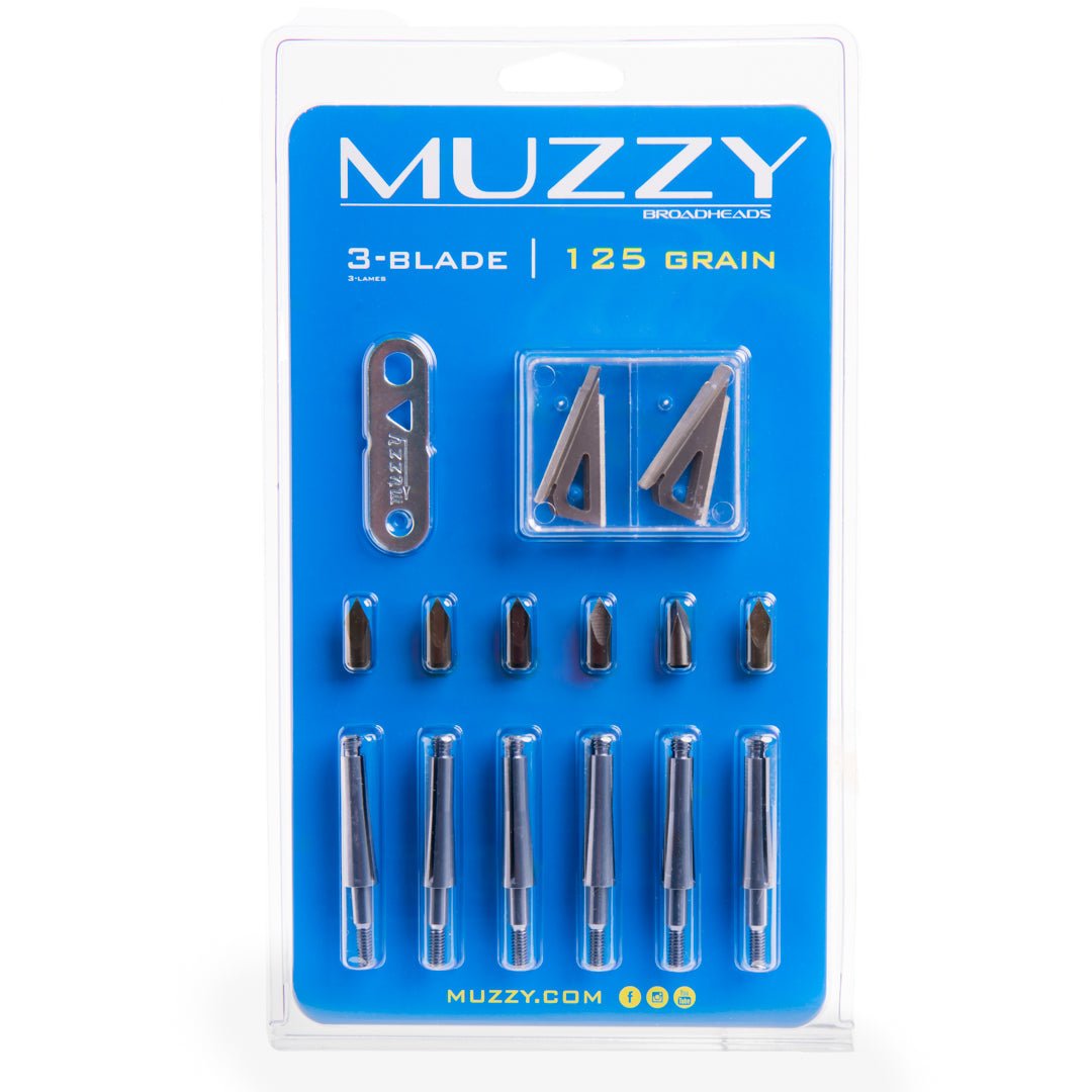 Muzzy 3 - Blade Screw - In Broadhead 6 - Pack - 125 Grain - Forza Sports