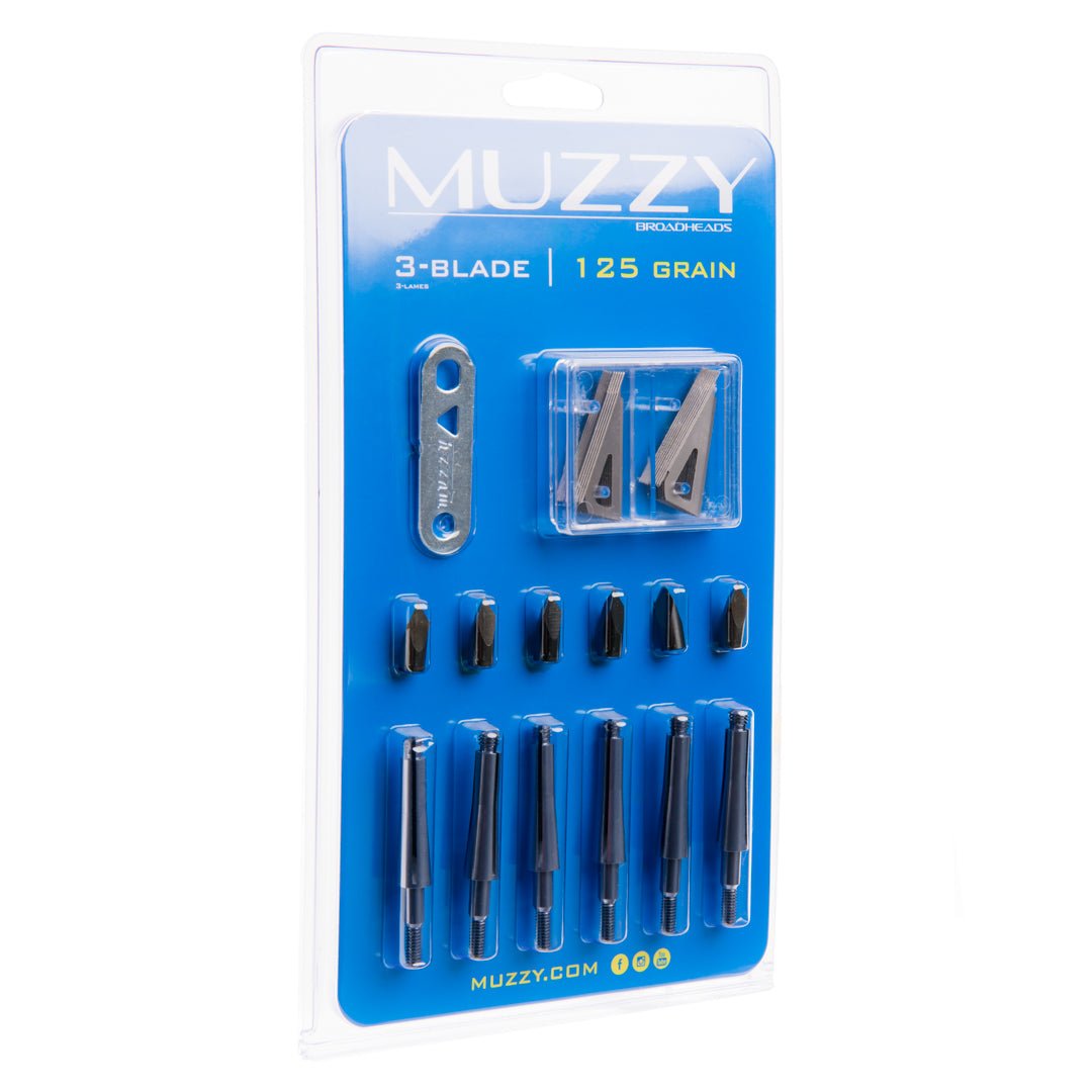 Muzzy 3 - Blade Screw - In Broadhead 6 - Pack - 125 Grain - Forza Sports