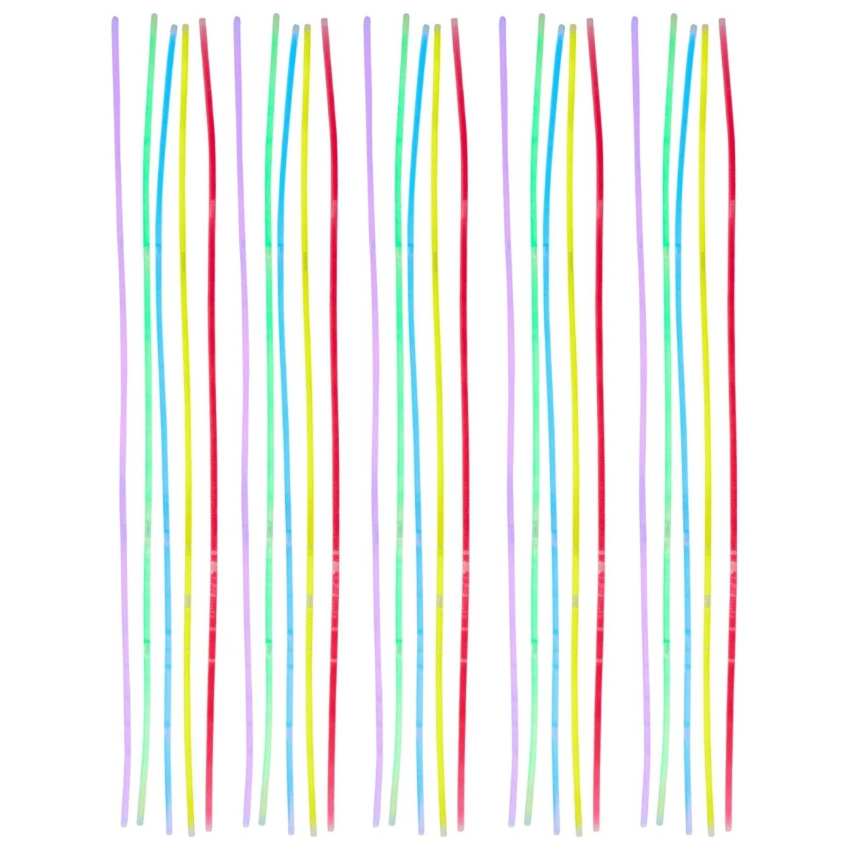 Set of colorful arrow replacement glowstick arranged vertically on a white background