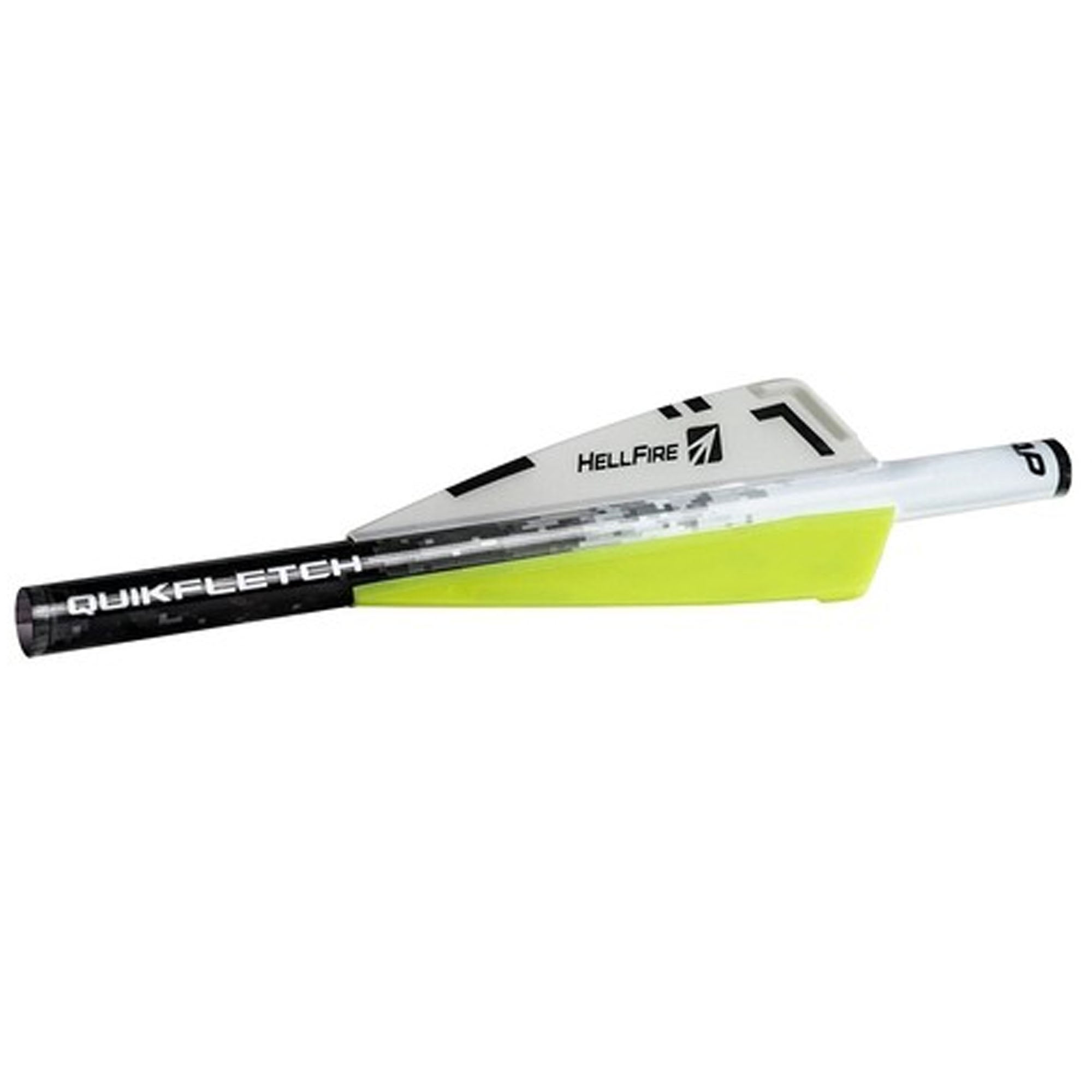 QuikFletch Hellfire fletching on a white background