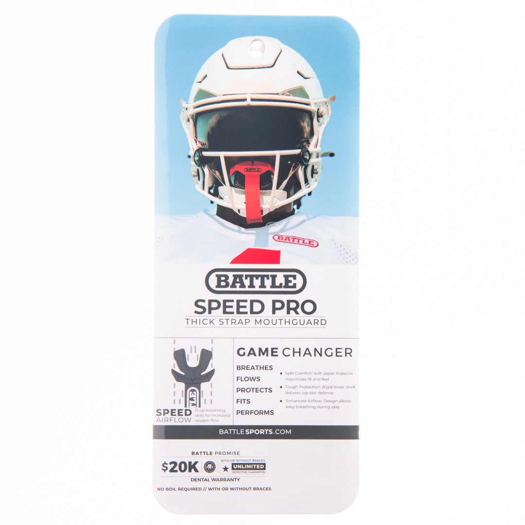 Battle Speed Pro football mouthguard packaging with a helmet on a white background