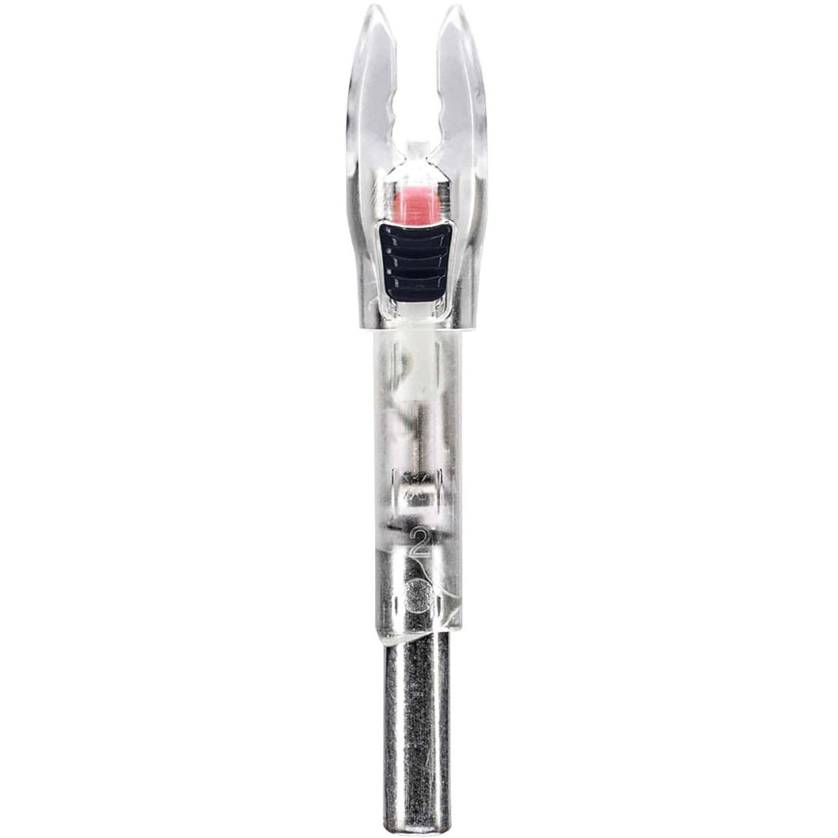 Clear shift red lighted nock opener on a white background