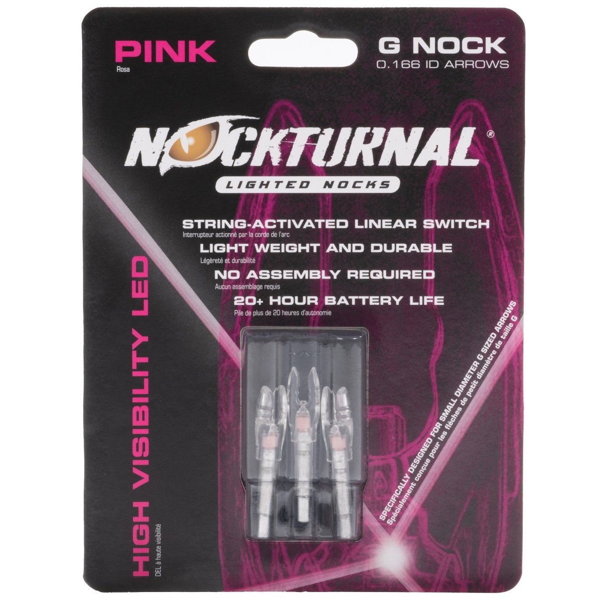 Nockturnal Pink Lighted G - Nock 3 - Pack - Forza Sports