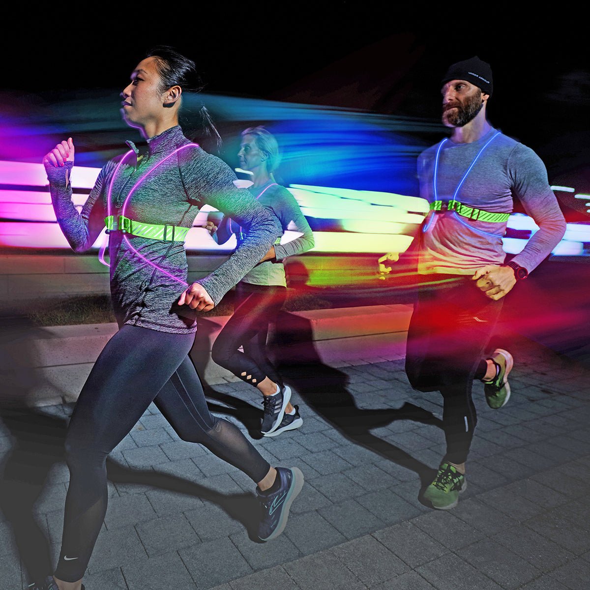 Noxgear Tracer2 360 Visibility Multicolor Reflective LED Running Vest - Forza Sports