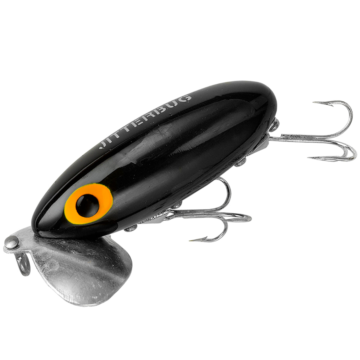 Arbogast Jitterbug Clicker 1/4 oz. Topwater Fishing Lure - Black - Forza Sports
