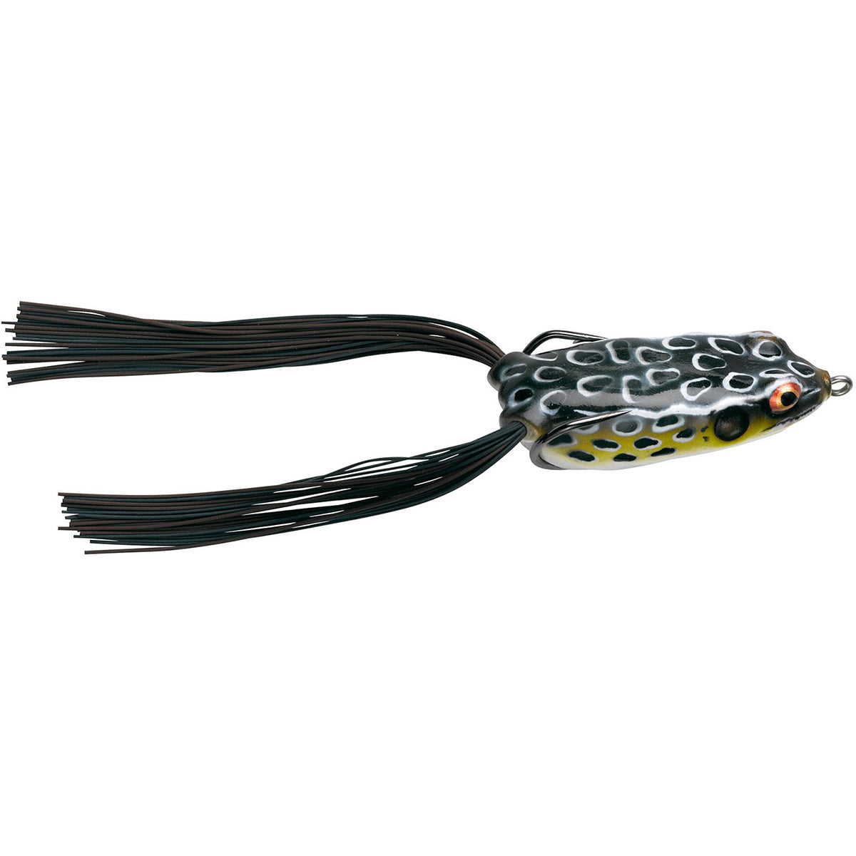 Fishing lure with black tassels on a white background