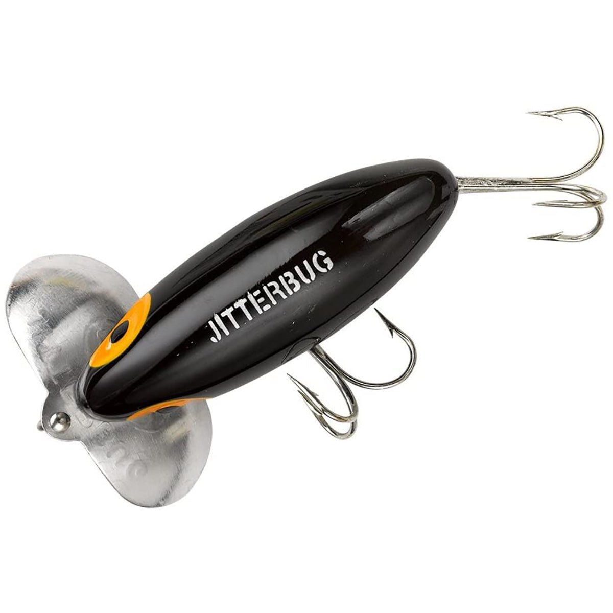 Arbogast Jitterbug Clicker 1/4 oz. Topwater Fishing Lure - Black - Forza Sports