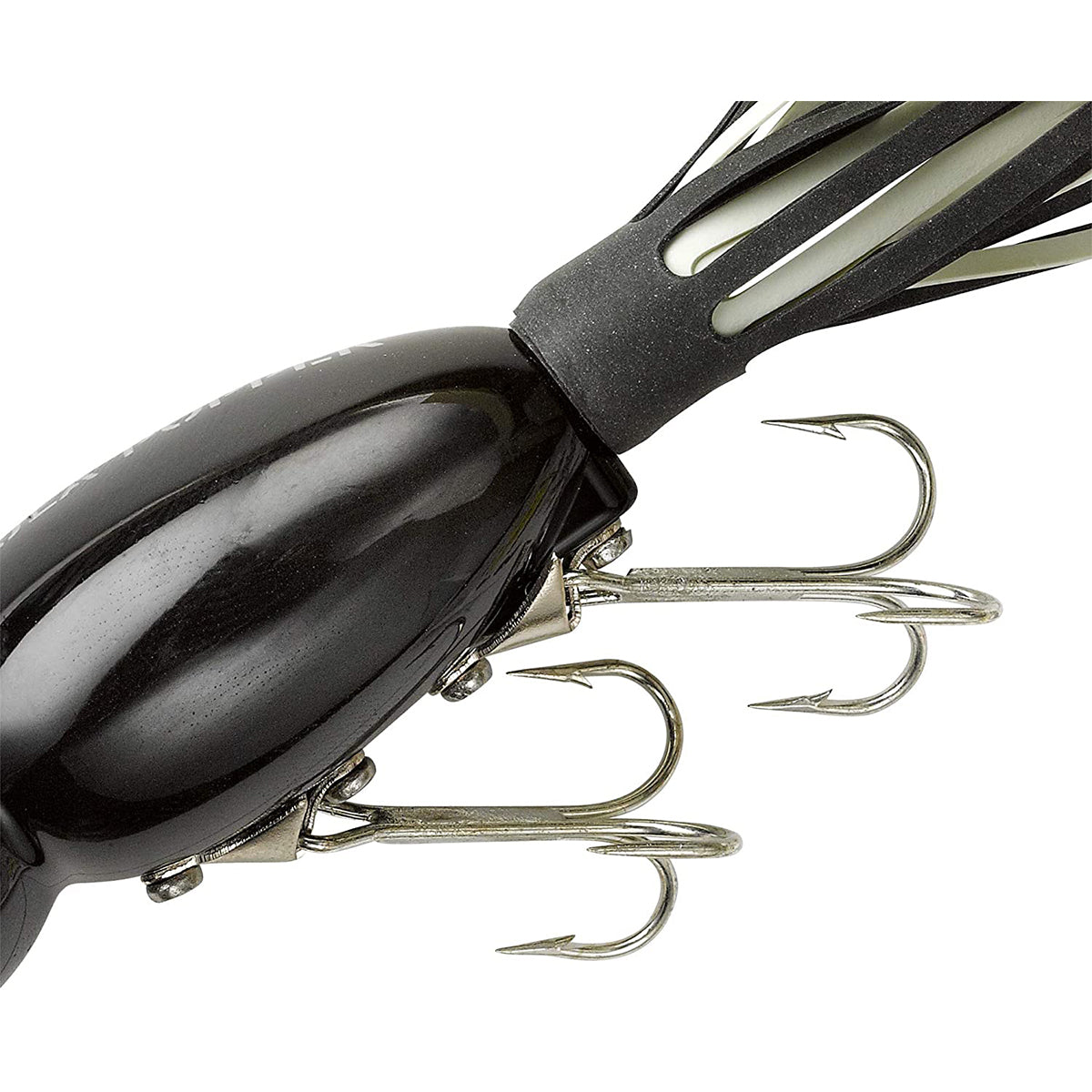 close up black Arbogast Hula Popper Fishing Lure - Forza Sports