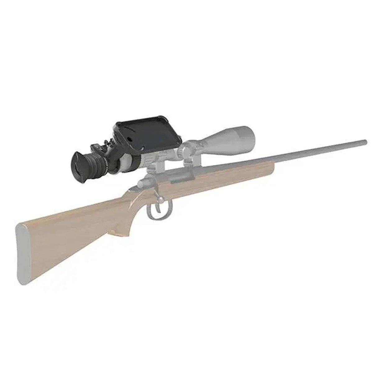 Rifle scope adapter on a white background