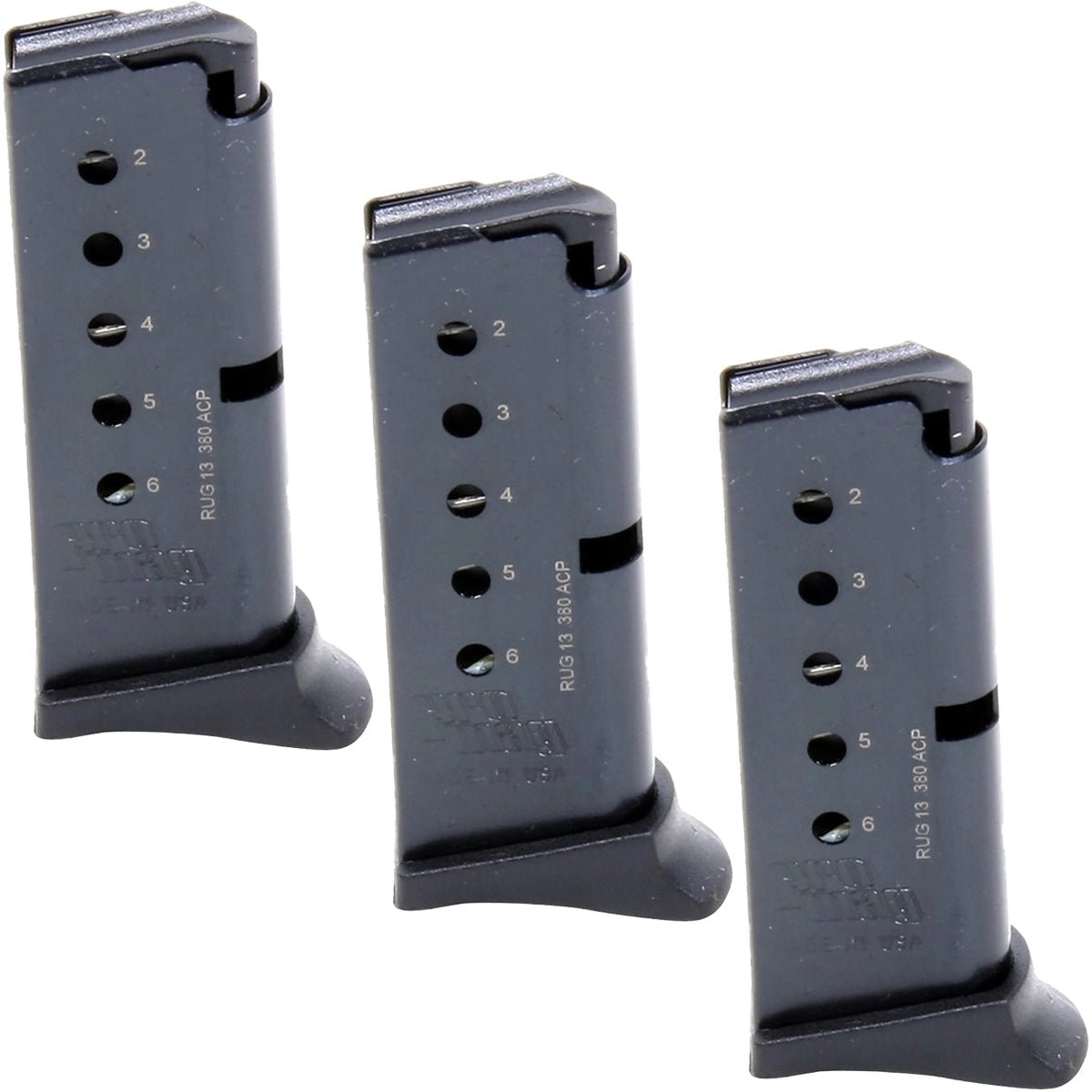 ProMag (3 Pack) Ruger LCP .380 ACP, 6 - Round Magazine, RUG 13, Blue Steel - Forza Sports