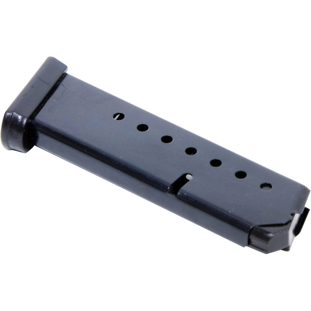 Black gun magazine on a white background