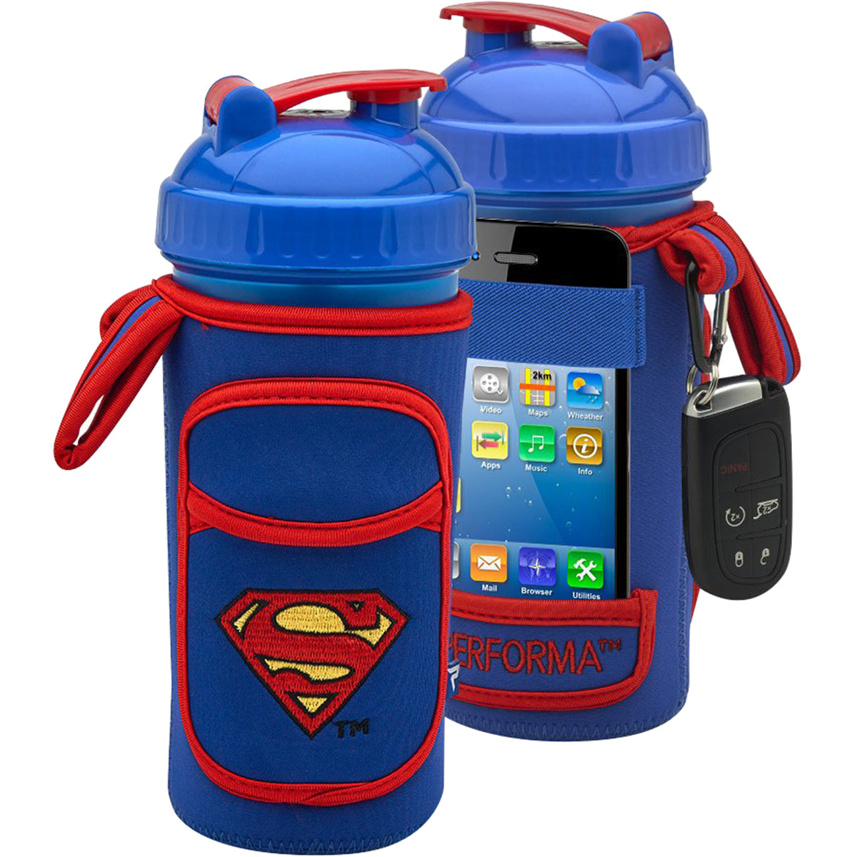 Performa FitGO Insulated Water-Resistant Shaker Cup Holder Sleeve - superman