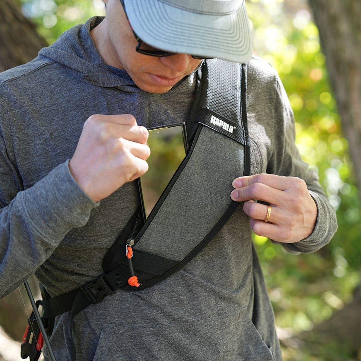 Rapala Venture 8" Slingpack, Grey/Black/Red - Forza Sports