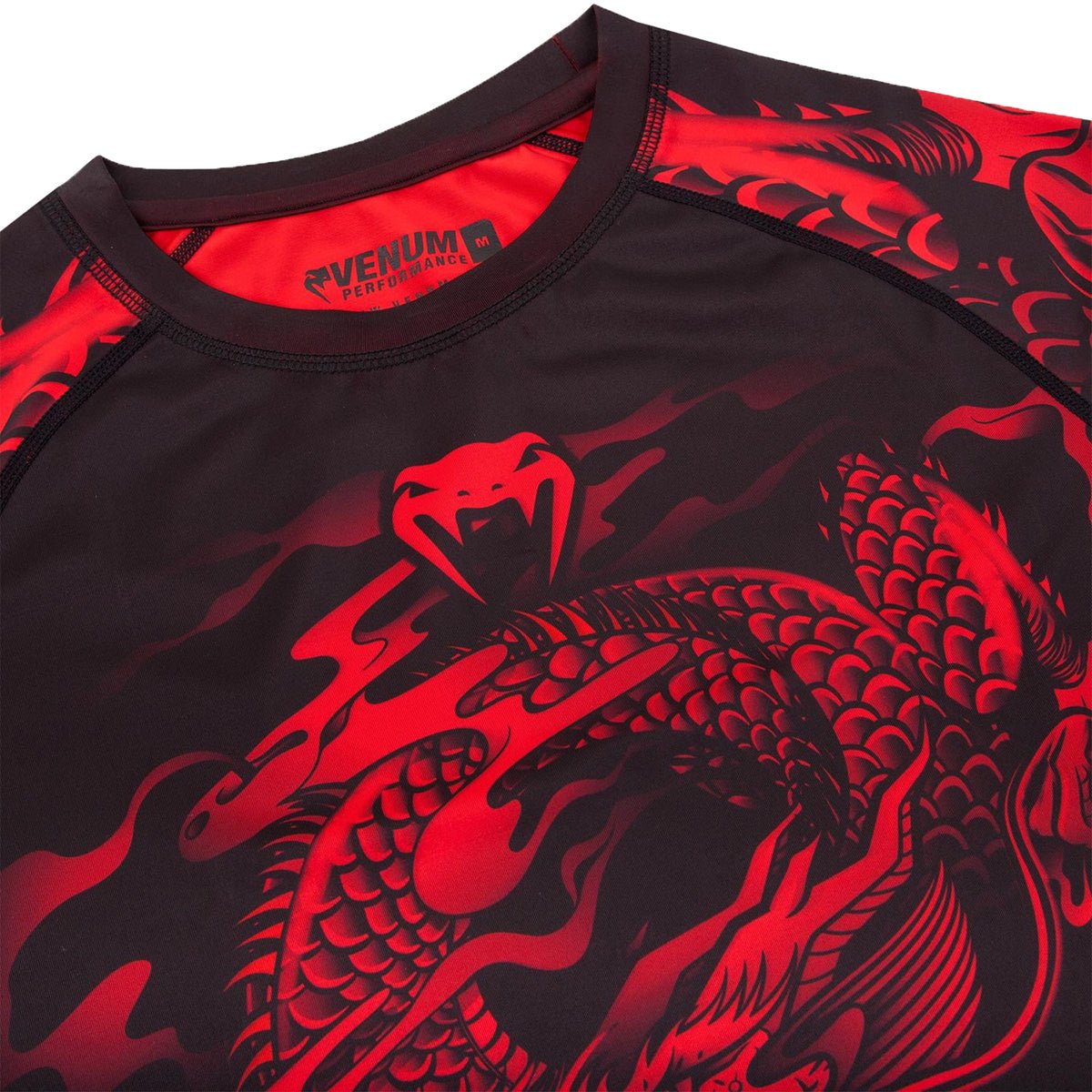 Venum Dragon's Flight Dry Tech Short Sleeve MMA Rashguard - Black/Red - Forza Sports