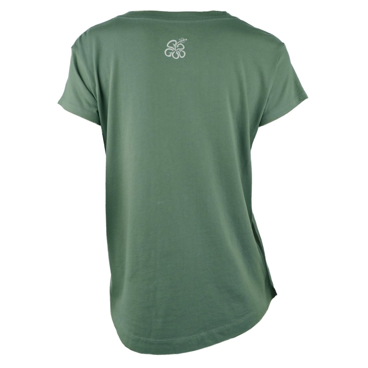 Reel Life Women's Ocean Washed Hibiscus Hook V - Neck T-Shirt - Lily Pad - Forza Sports