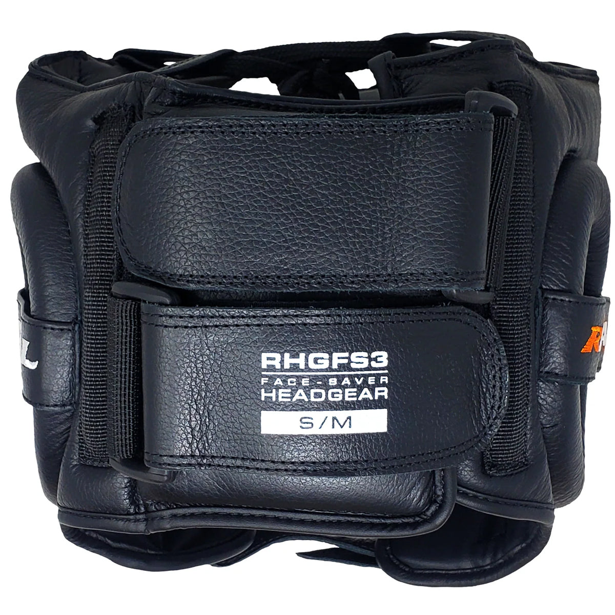 Black protective headgear with 'RHGF53' branding on a white background