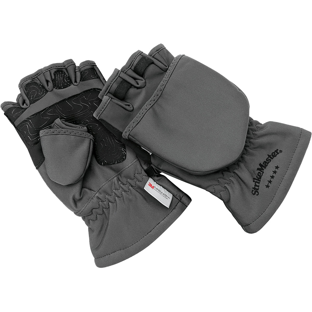StrikeMaster Five Finger Flip Fishing Mitts - Gray - Forza Sports