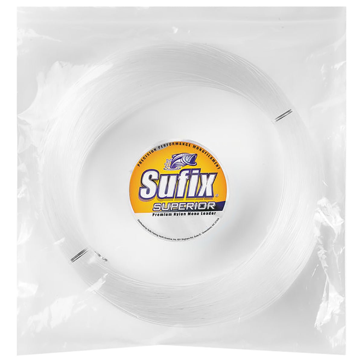 Sufix Superior Monofilament Fishing Leader Line (110 yds) - 650 lb Test - Clear - Forza Sports