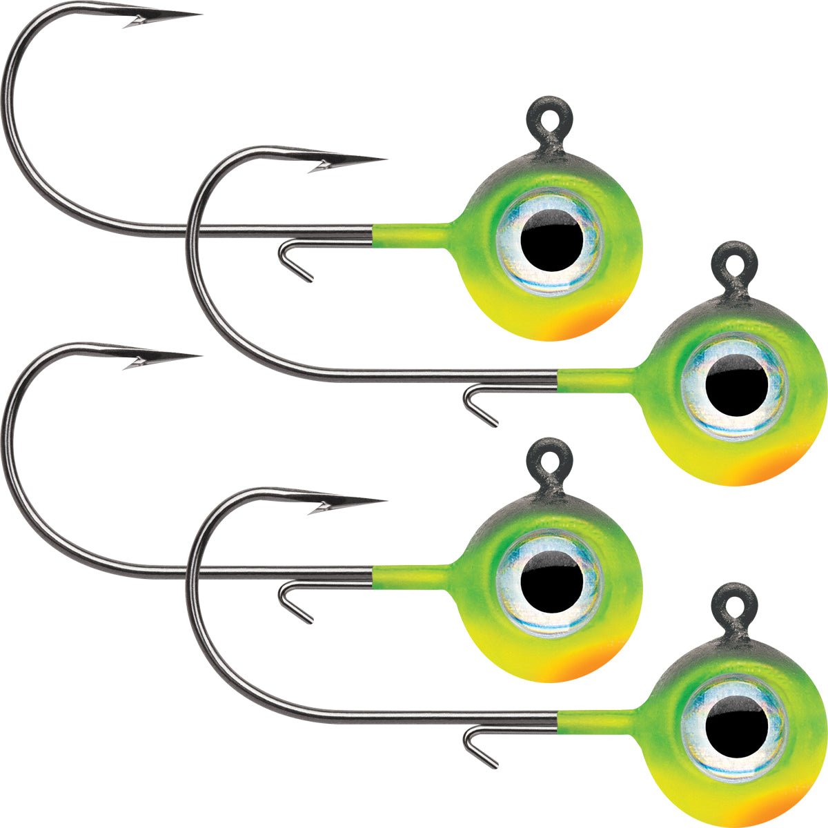 VMC Neon Moon Eye 1/8 Oz. 3D Holographic Jig - 4 Pack - Firetiger - Forza Sports