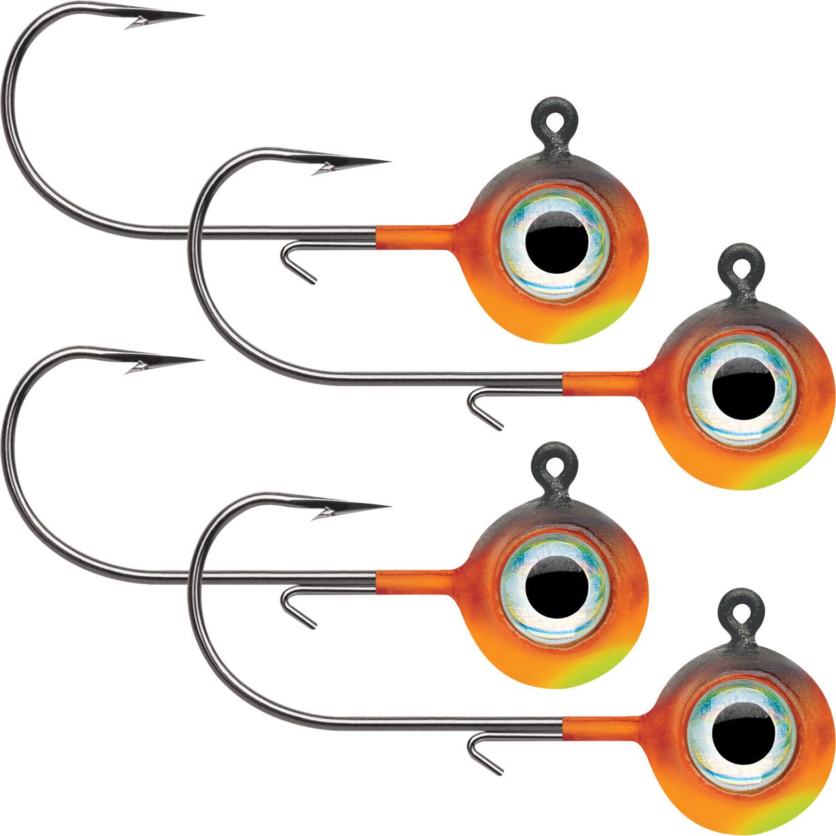 VMC Neon Moon Eye 1/4 Oz. 3D Holographic Jig - 4 Pack - Hot Tiger - Forza Sports