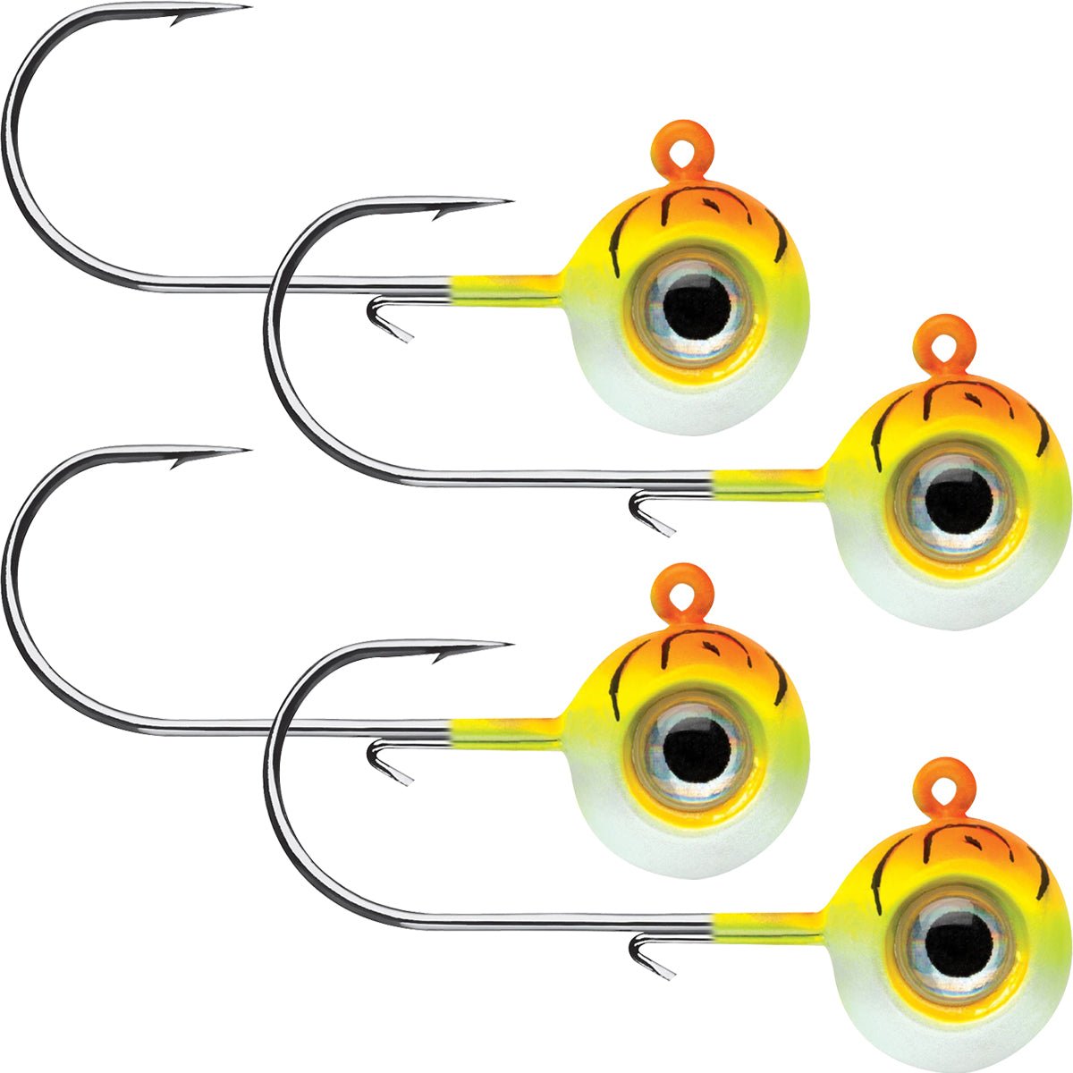 VMC 1/4 oz. Neon Moon Eye Jig - 4 Pack - Orange Fire UV - Forza Sports