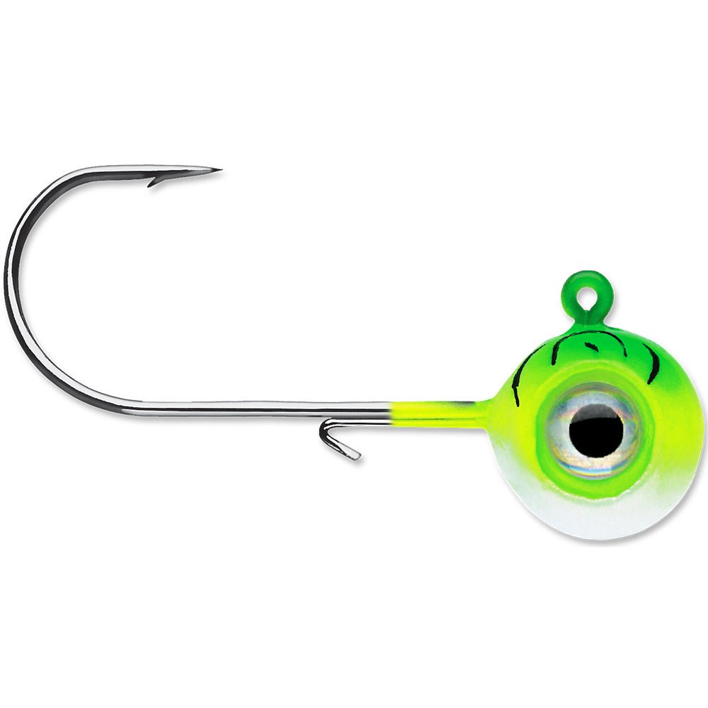 VMC Neon Moon Eye 1/4 Oz. 3D Holographic Jig - 4 Pack - Green Fire UV - Forza Sports
