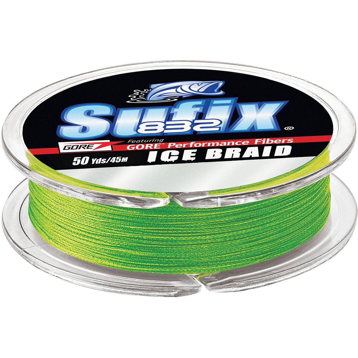 Sufix 50 Yard 832 Advanced Ice Braid Fishing Line - Neon Lime - Forza Sports
