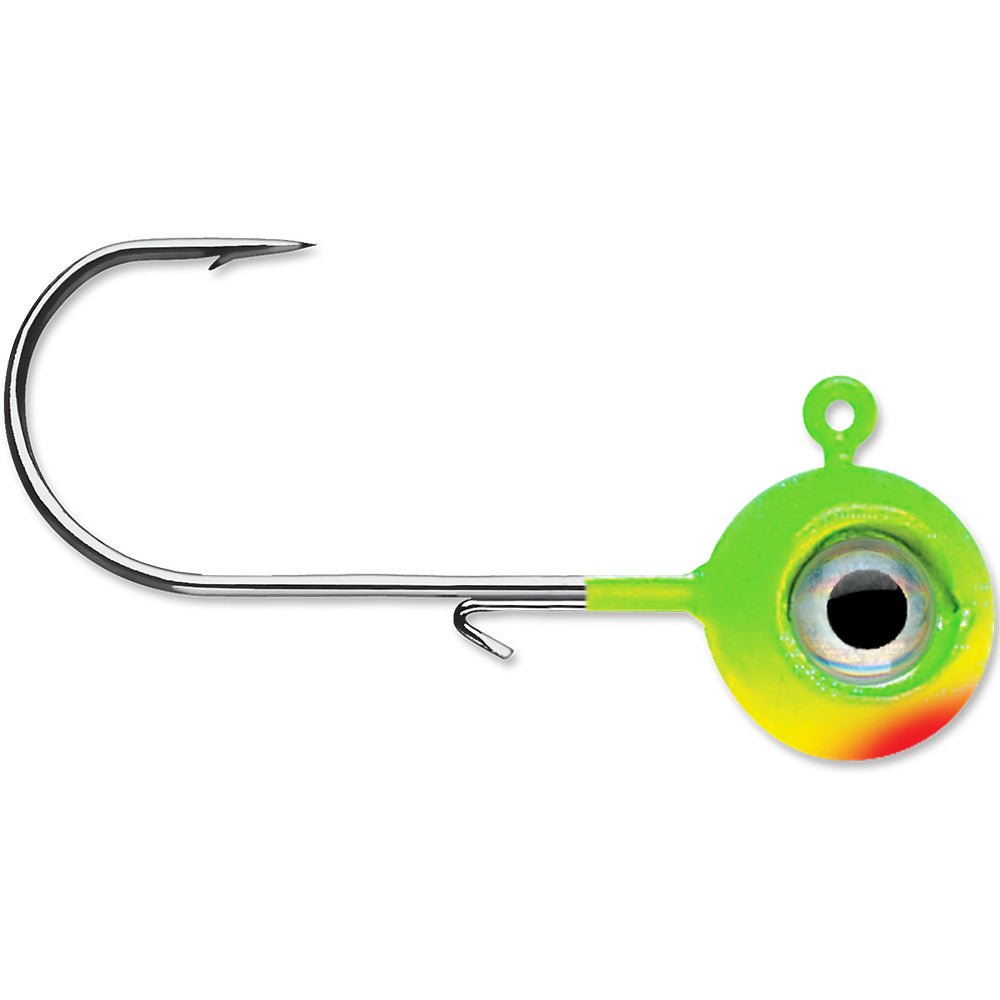 VMC Neon Moon Eye 1/4 Oz. 3D Holographic Jig - 4 Pack - Chartreuse Lime Green - Forza Sports
