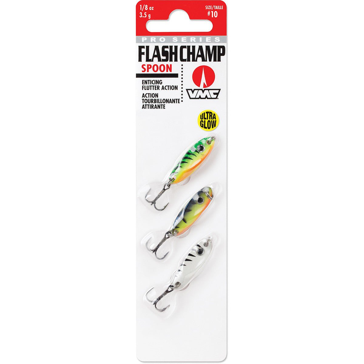 VMC 1/32 oz. Ultra Glow Flash Clamp Spoon Fishing Lure 3 - Pack - Forza Sports