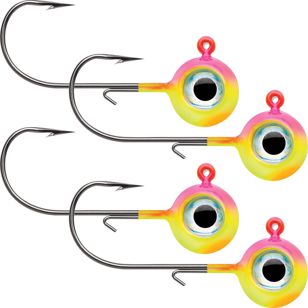VMC Neon Moon Eye 1/4 Oz. 3D Holographic Jig - 4 Pack - Bubble Gum - Forza Sports