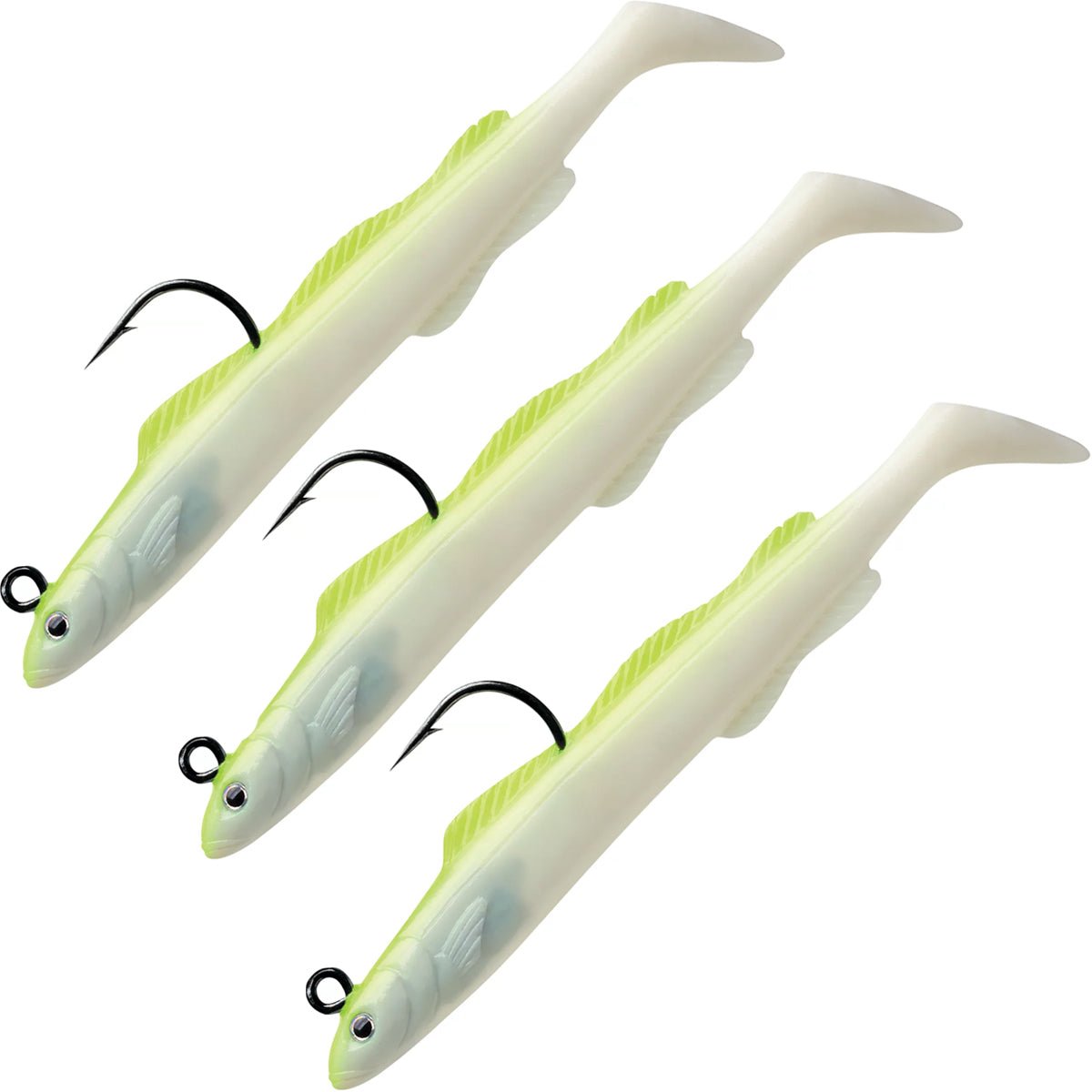 Storm WildEye Live Sand Eel 6 - inch Fishing Lures (3 - Pack) - Chartreuse Glow - Forza Sports