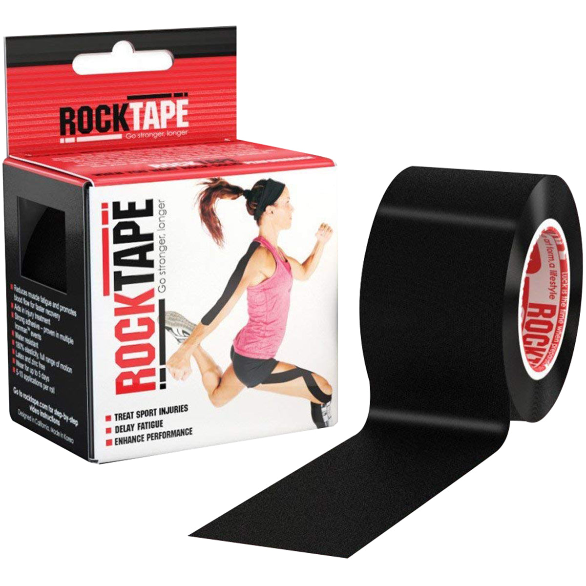 RockTape 2" Active Recovery Kinesiology Tape - black