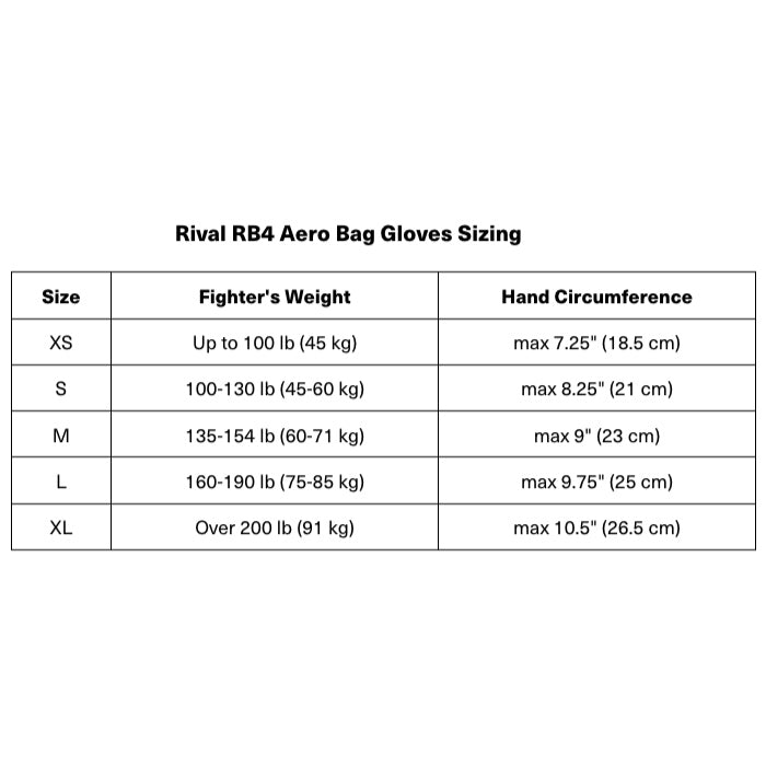 RIVAL Boxing RB4 Aero Bag Gloves - Forza Sports