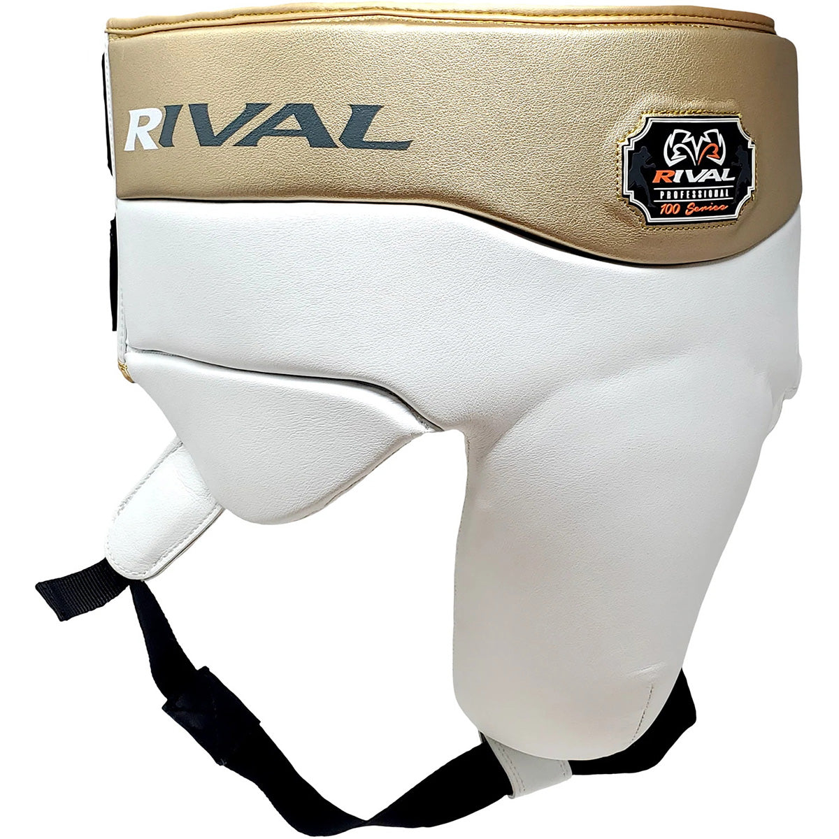 White and beige headgear with 'Rival' branding on a white background