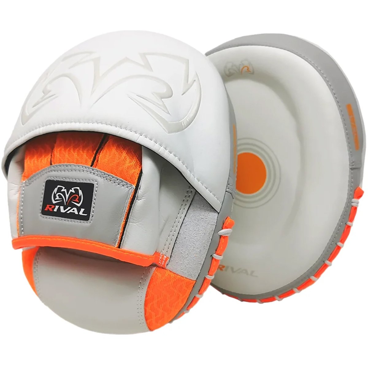 Rival Boxing RPM80 Impulse Punch Mitts - White/Orange - Forza Sports