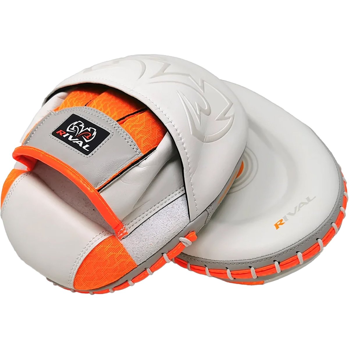 Rival Boxing RPM80 Impulse Punch Mitts - White/Orange - Forza Sports