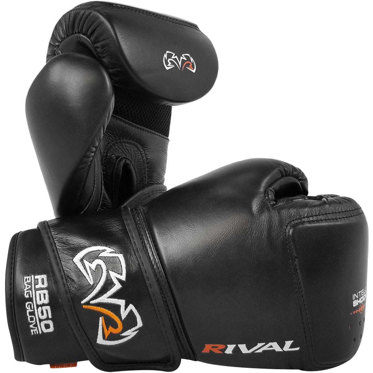 Black boxing gloves with 'Rival' branding on a white background