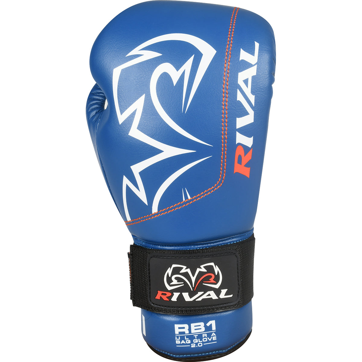 Blue boxing glove with Rival logo on a white background