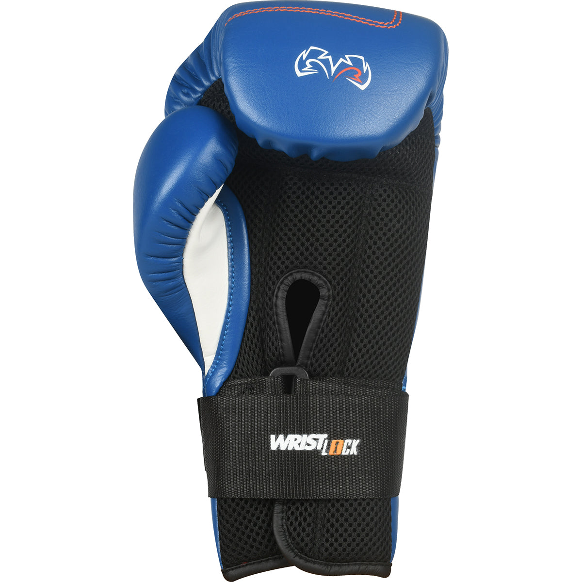Blue boxing glove with black wrist support on a white background - Forza Sports