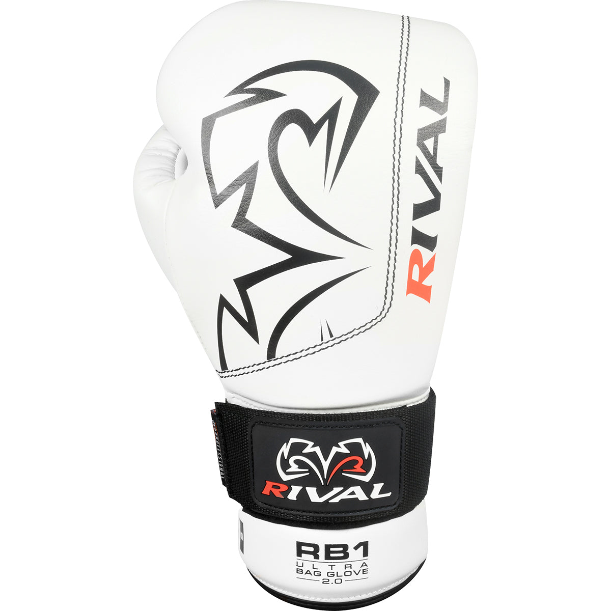 White boxing glove with black logo and 'Rival' branding on a white background