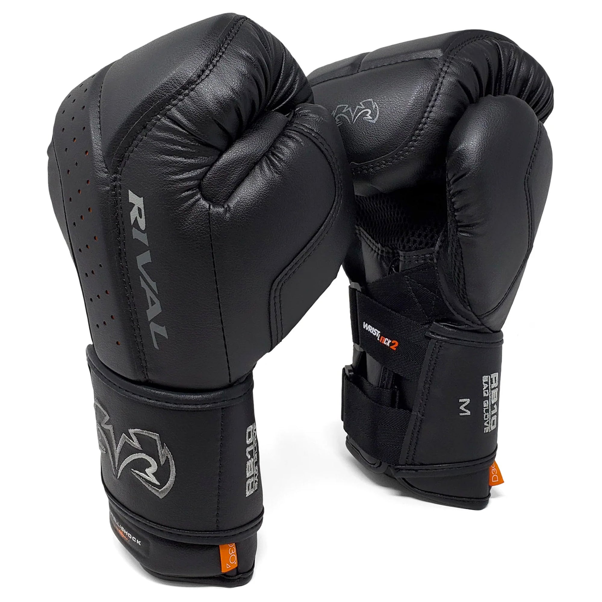 Black boxing gloves with 'Rival' branding on a white background