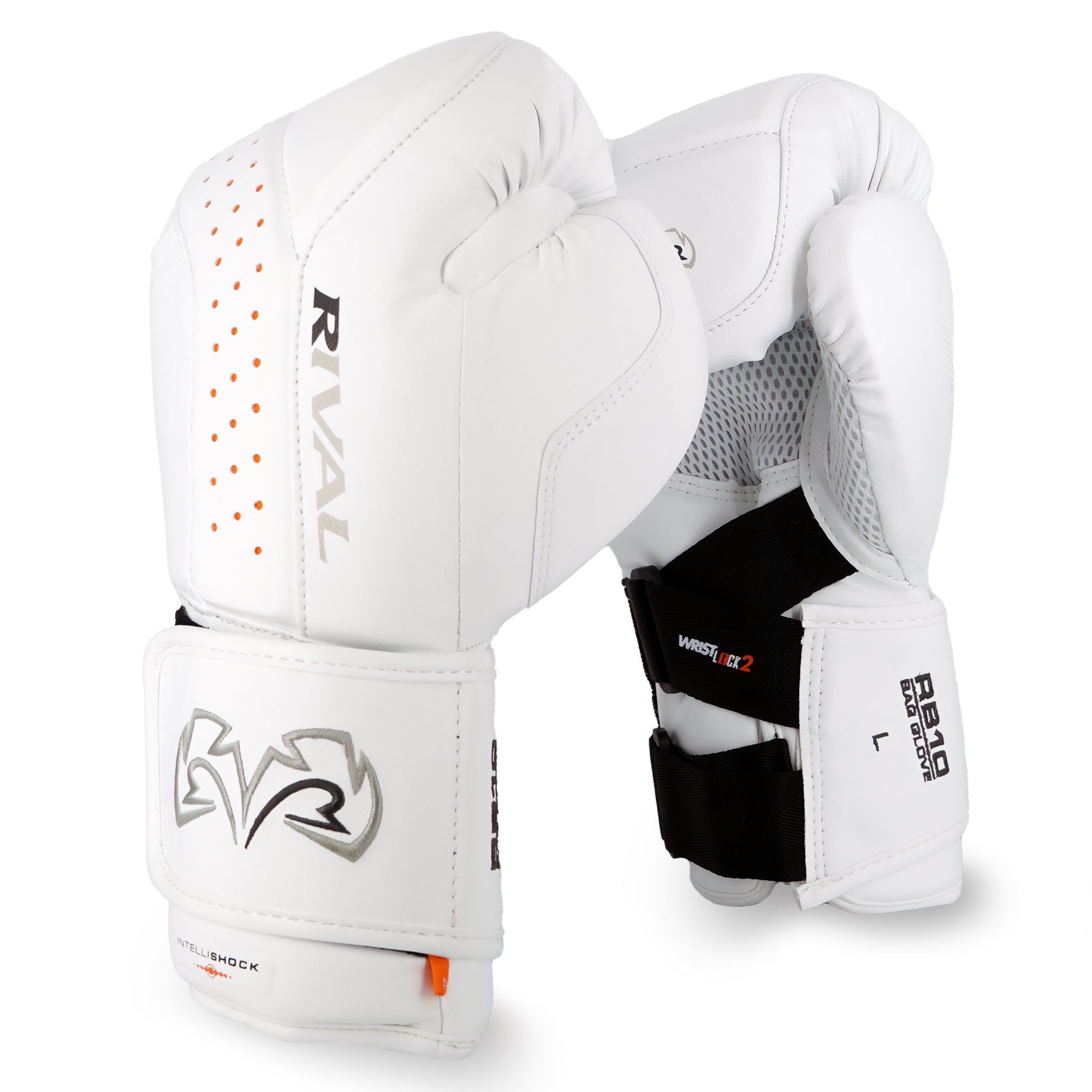 White boxing gloves with black accents on a white background