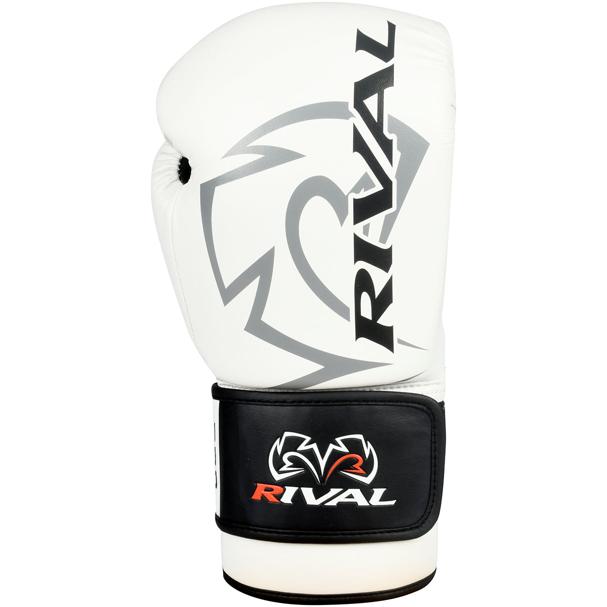 White boxing glove with black cuff featuring Rival logo on a white background