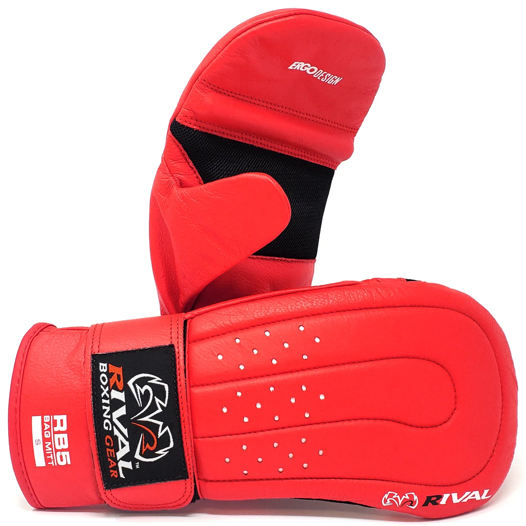 Rival Boxing RB5 Hook and Loop Leather Training Bag Mitts RIVAL