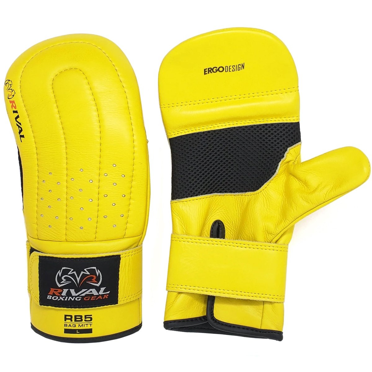 Rival Boxing RB5 Hook and Loop Leather Training Bag Mitts