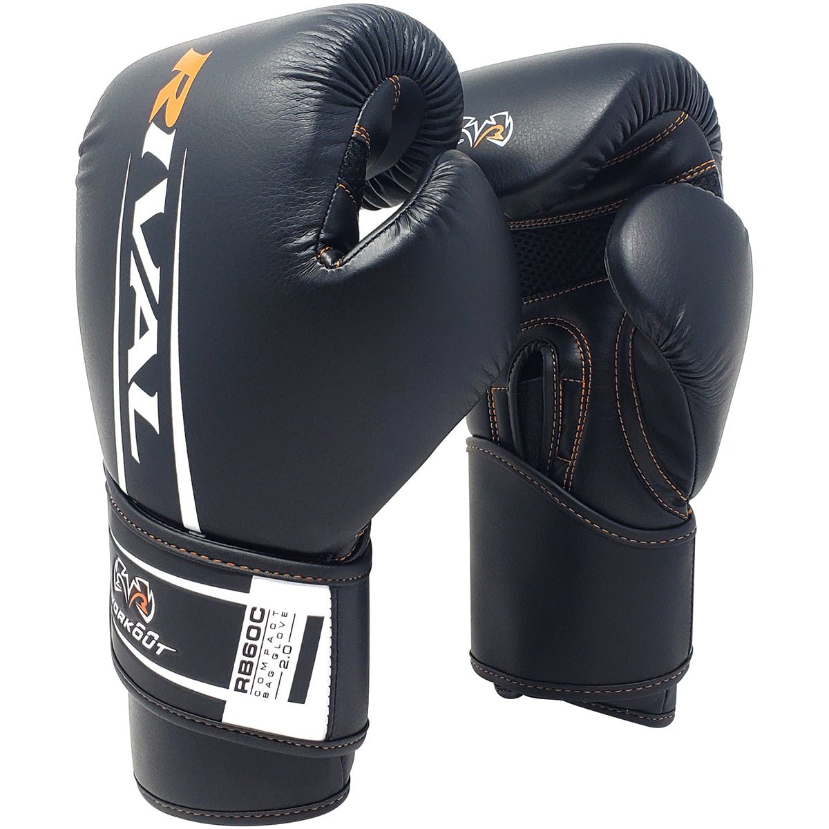 RIVAL Boxing RB60C Workout Compact Hook and Loop Bag Gloves 2.0 - Black - Forza Sports