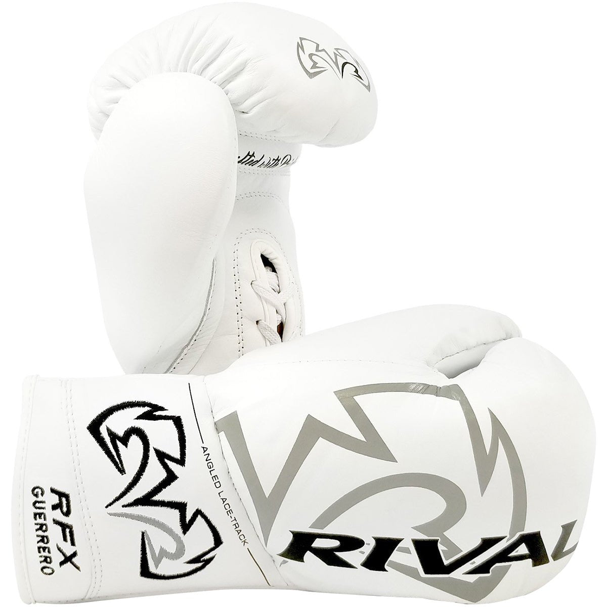 White boxing gloves with Rival logo on a white background