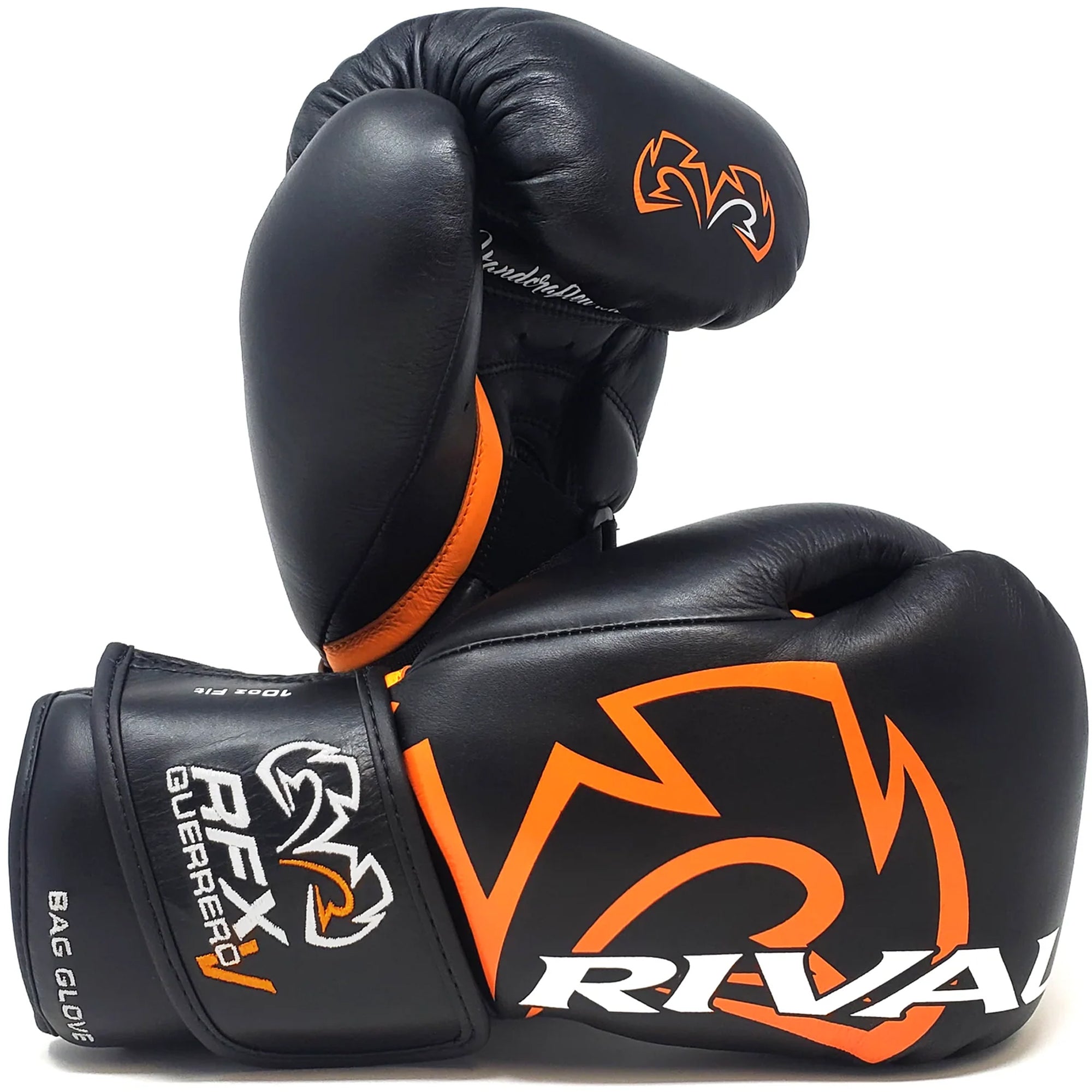 Rival Boxing RFX-Guerrero-V SF-H Hook and Loop Bag Gloves - Black/Orange
